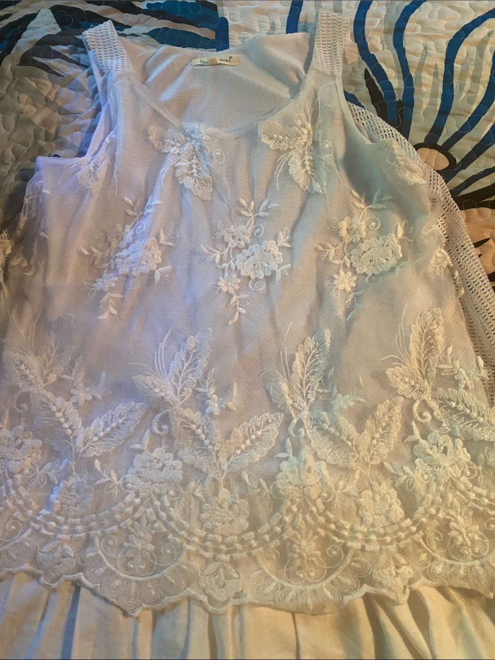 Sleeveless White Lace Tiered Mini Dress - Picture 3 of 6